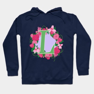 Monogram L, Personalized Floral Initial Hoodie